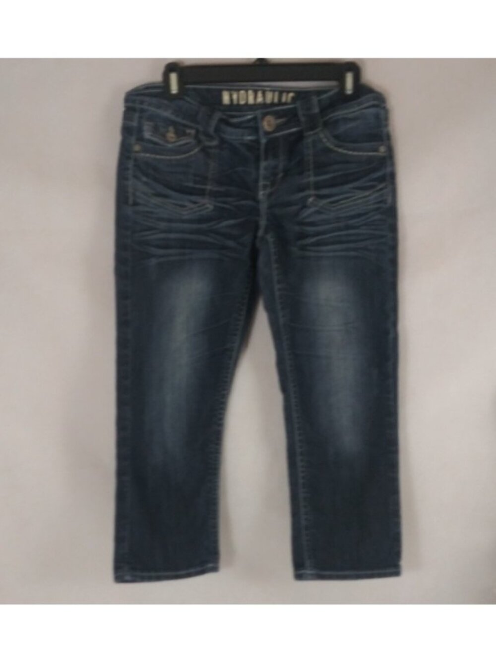Hydraulic Women's Distressed Dark Wash Low Rise Capri Jeans Size 9/10